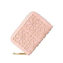 Load image into Gallery viewer, Laser Cut Floral Mini Credit Card Wallet
