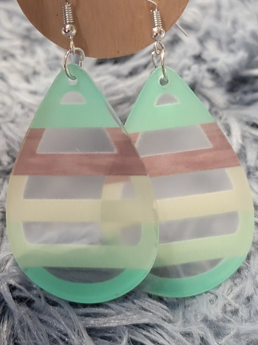 Acrylic Striped Teardrop Earrings