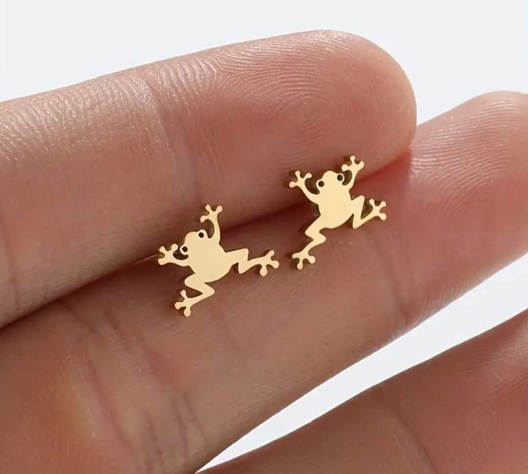 Mini Frog Stud Earrings