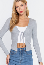 Load image into Gallery viewer, Front Tie Rib Knit Cardigan
