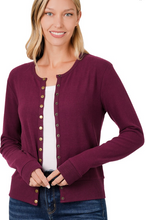 Load image into Gallery viewer, Crew Neck Snap Button Cardigan
