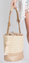 Load image into Gallery viewer, Straw Bucket Bag with Tassel
