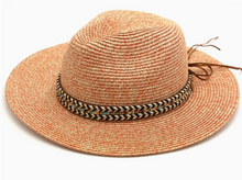 Load image into Gallery viewer, Multi Color Braided Band Panama Hat
