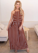 Load image into Gallery viewer, Dawn Striped High Neck Maxi Dress

