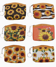 Load image into Gallery viewer, Sunflower Coin Bag Keychain
