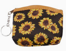 Load image into Gallery viewer, Sunflower Coin Bag Keychain
