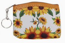 Load image into Gallery viewer, Sunflower Coin Bag Keychain
