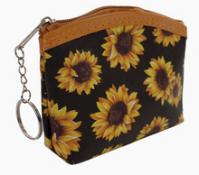 Load image into Gallery viewer, Sunflower Coin Bag Keychain
