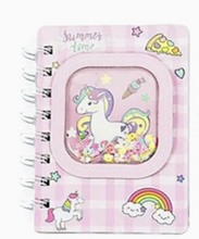 Load image into Gallery viewer, Unicorn Mini Notebook with Glitter Shaker

