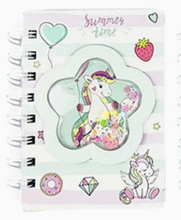 Load image into Gallery viewer, Unicorn Mini Notebook with Glitter Shaker
