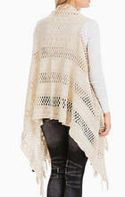 Load image into Gallery viewer, Cable Knitted Fringe Trim Cardigan
