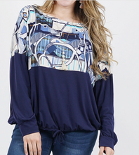 Load image into Gallery viewer, Plus Size Drawstring Blouse
