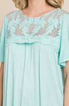 Load image into Gallery viewer, Flutter Sleeve Lacey Neck Blouse

