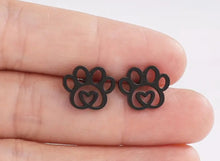 Load image into Gallery viewer, Puppy Paw Heart Studs
