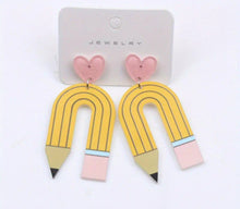 Load image into Gallery viewer, Pastel Pencil Stud Dangles
