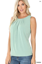 Load image into Gallery viewer, SLEEVELESS FRONT NECK PLEAT TOP
