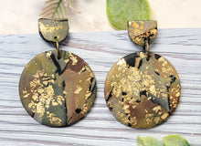 Load image into Gallery viewer, Polymer Clay Earrings Gold Tones
